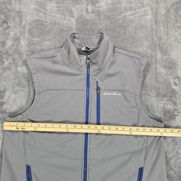 Eddie Bauer Vest Mens L Gray Full Zip Fleece Lined Repellant Outdoor Hiking - Picture 6 of 8